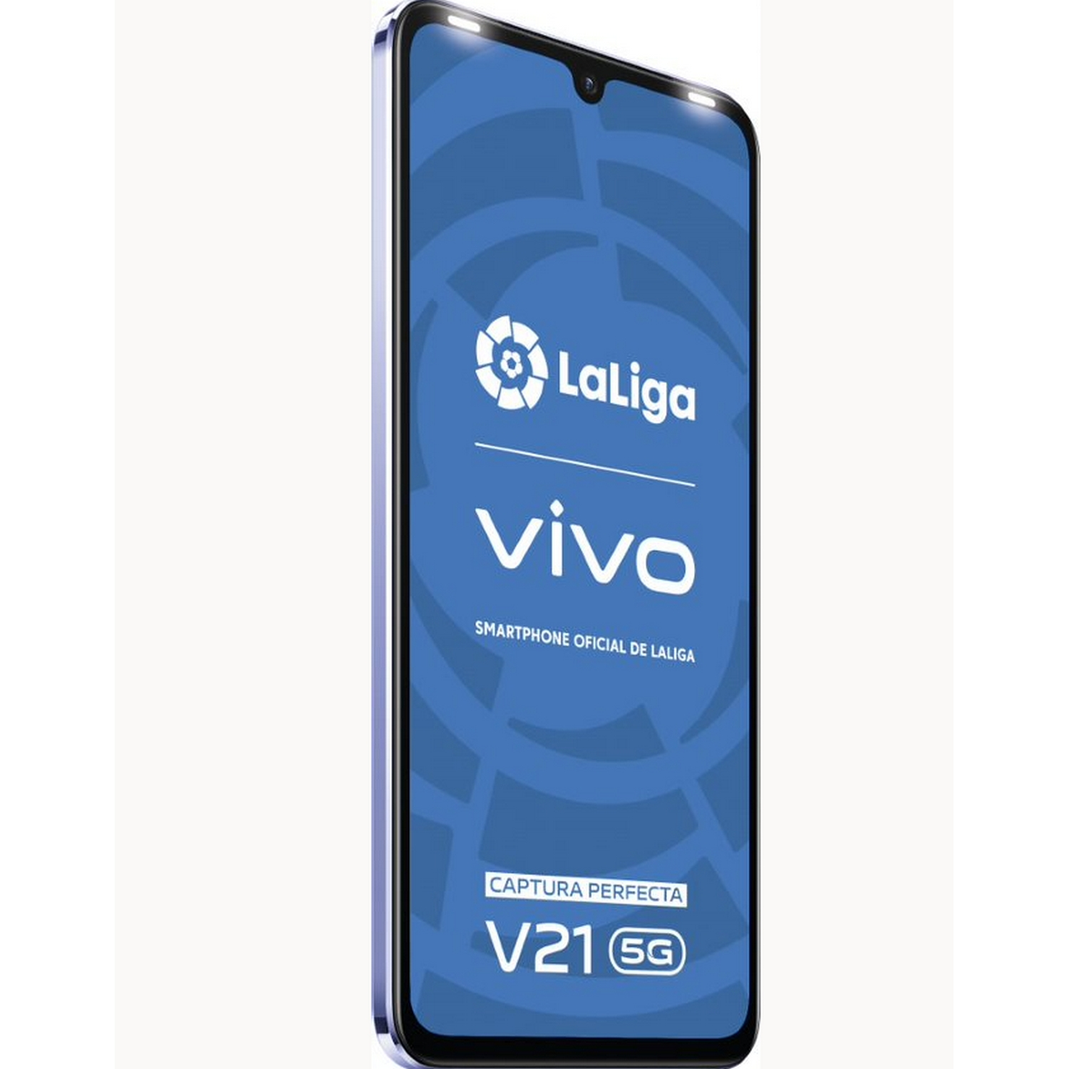 Un teléfono inteligente con el logotipo de LaLiga y Vivo en la pantalla.