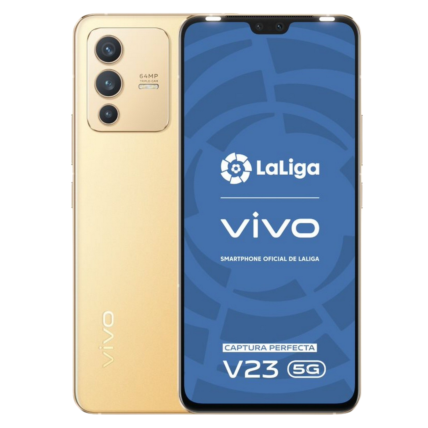 Móvil - VIVO V23 5G, Sunshine Gold, 256 GB, 12 GB RAM, 6.44 " FHD+, MediaTek Dimensity 920, 4200 mAh, Android 12