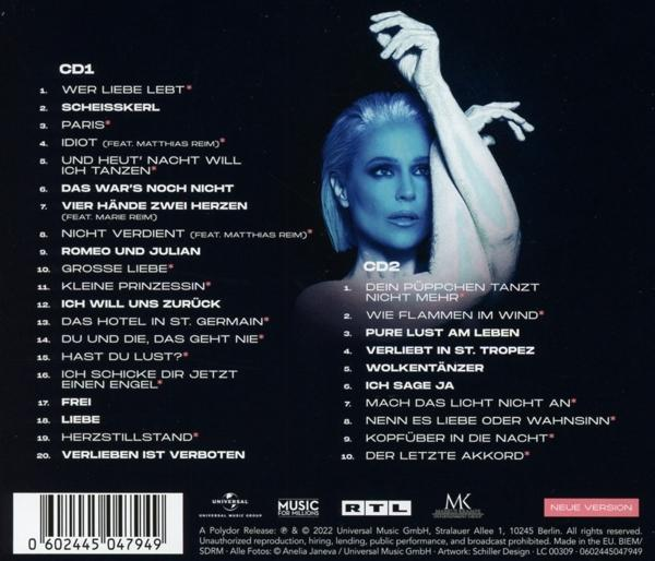 CD-Cover mit Sängerin, Songtiteln und Titellisten.