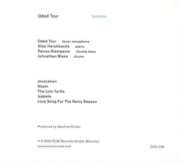 Weißes Albumcover mit Text: Oded Tzur, Isabela und Songtiteln.
