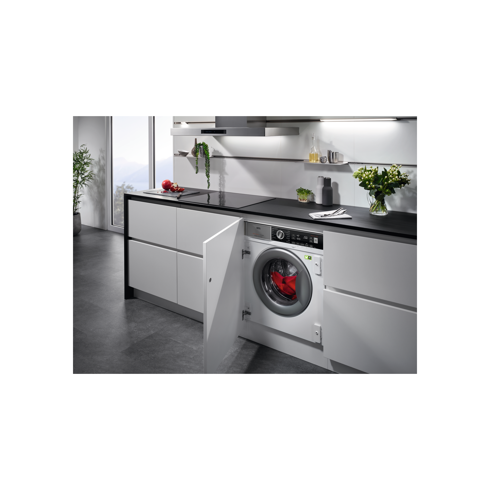 AEG L8FEI7480 Serie 8000 Lavamat Waschmaschine Frontlader (8,0 kg, 1351 U/Min., vollintegrierbar, Weiß)