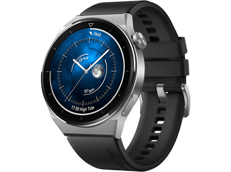 HUAWEI Watch GT3 Pro 46mm Titanyum Kasa Siyah Kauçuk Kayış Akıllı Saat_1