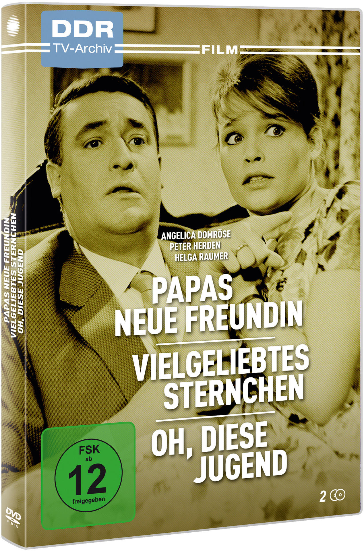 Ein DVD-Cover mit zwei Personen darauf und deutschem Text.