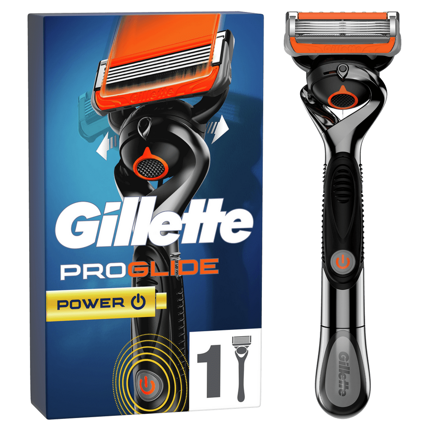 Afeitadora - Gillette ProGlide Power, Para Hombre, Con 5 Hojas, Negro