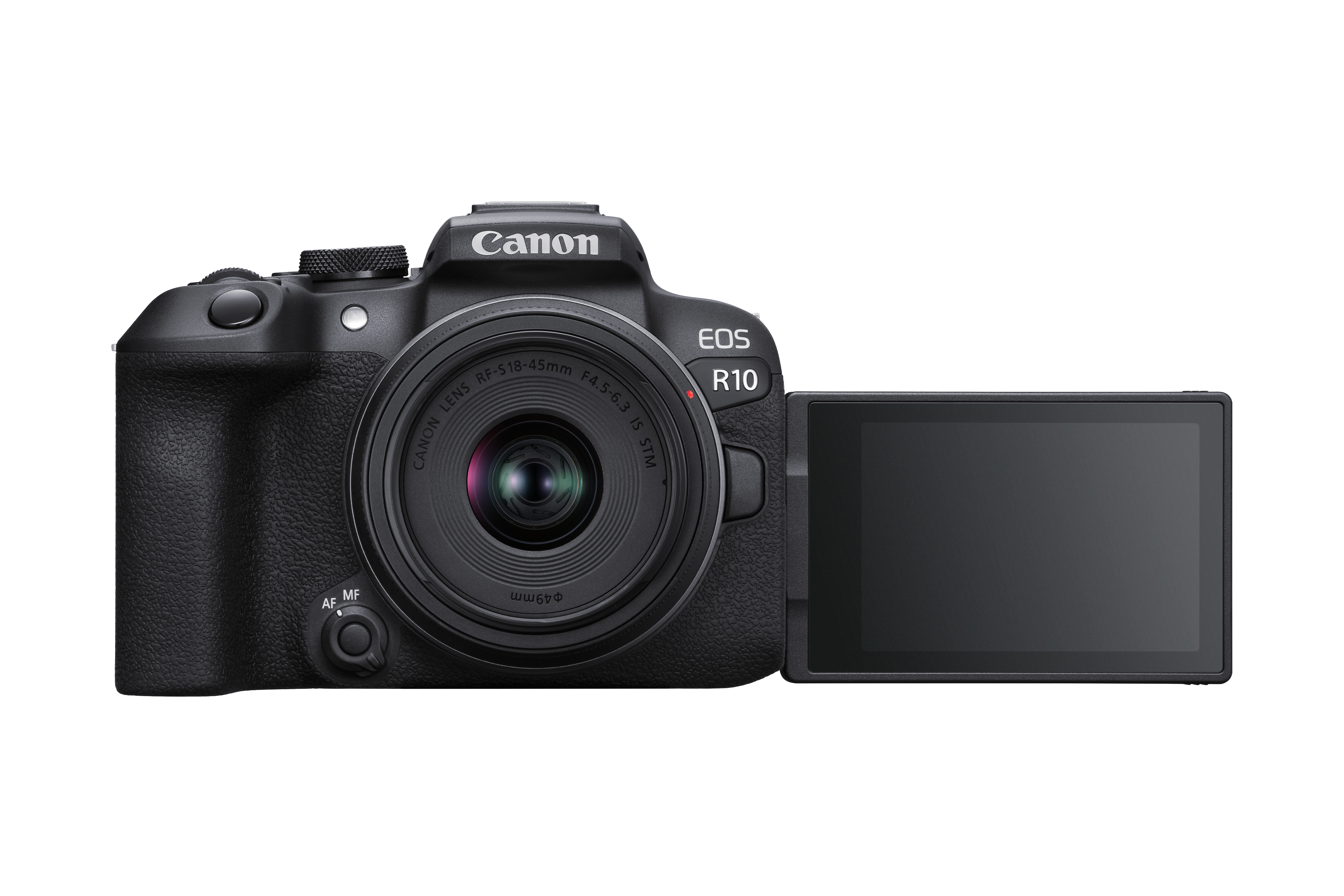 CANON EOS R10 Kit Mount Adapter EF-EOS R Systemkamera mit Objektiv 18-45 mm, 7,5 cm Display Touchscreen, WLAN