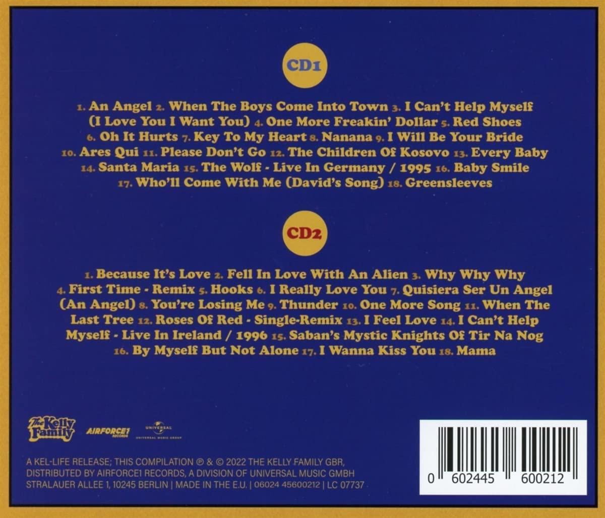 CD-Hülle mit Titellisten: zwei CDs, jeweils mit Titeln, und einem Barcode unten.