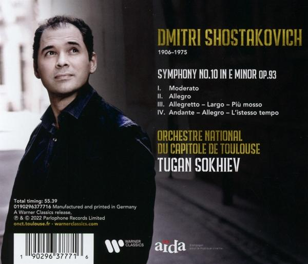 Albumcover von Dmitri Schostakowitschs Symphonie Nr. 10, mit einem Mann.