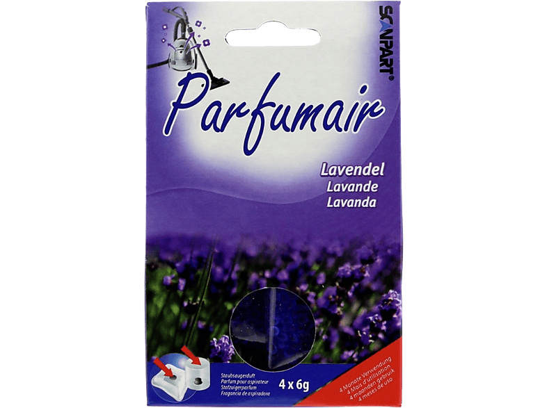 Accesorio aspirador - Scanpart 2690040030, Ambientador para aspiradora, 4x Bolsitas de 6g, Morado