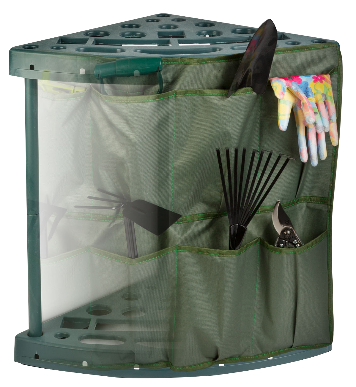 GARDEN OF EDEN 11329 Műanyag kerti szerszámtartó sarok - falra szerelhető 43 x 59 cm