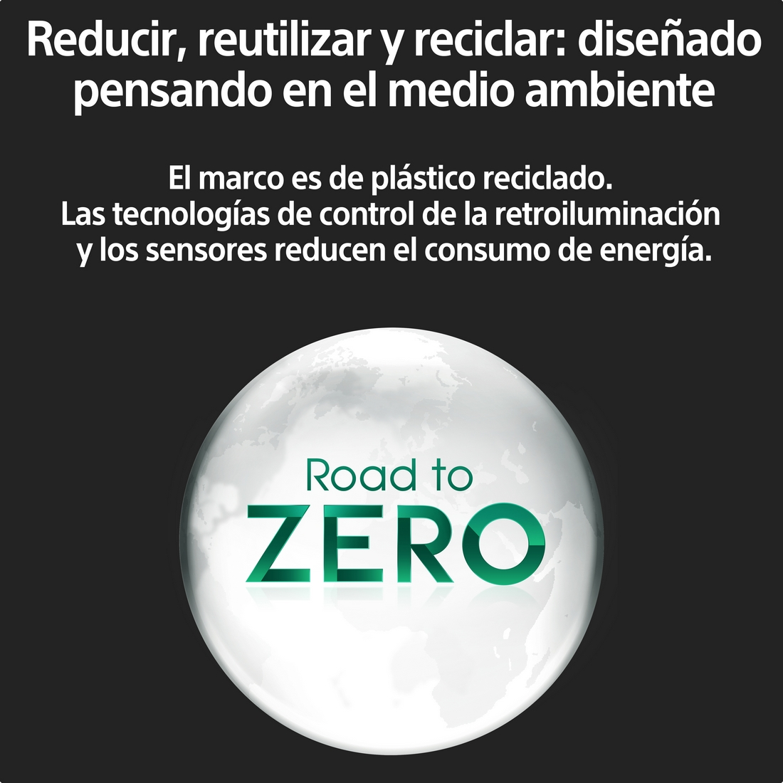 Un gráfico con texto sobre reciclaje y un globo terráqueo con las palabras 'Road to ZERO'.