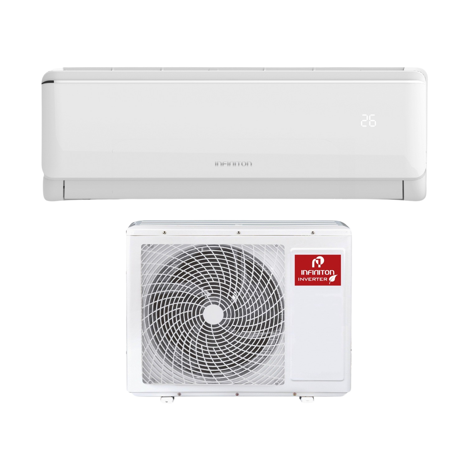 Aire Acondicionado - Infiniton Split-6224NA, Split 1x1, 5760 fg/h, 4900 kcal/h, Wi-Fi, Inverter, Bomba de calor, Blanco