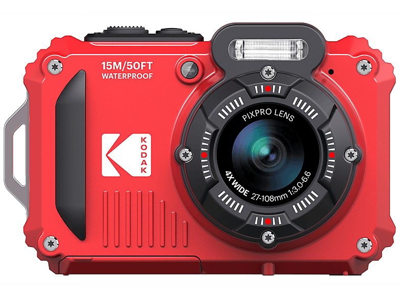 FOTOCAMERA DIGITALE KODAK PixPro WPZ2 Zoom ottico 4x, 16,35 megapixel, ROSSA