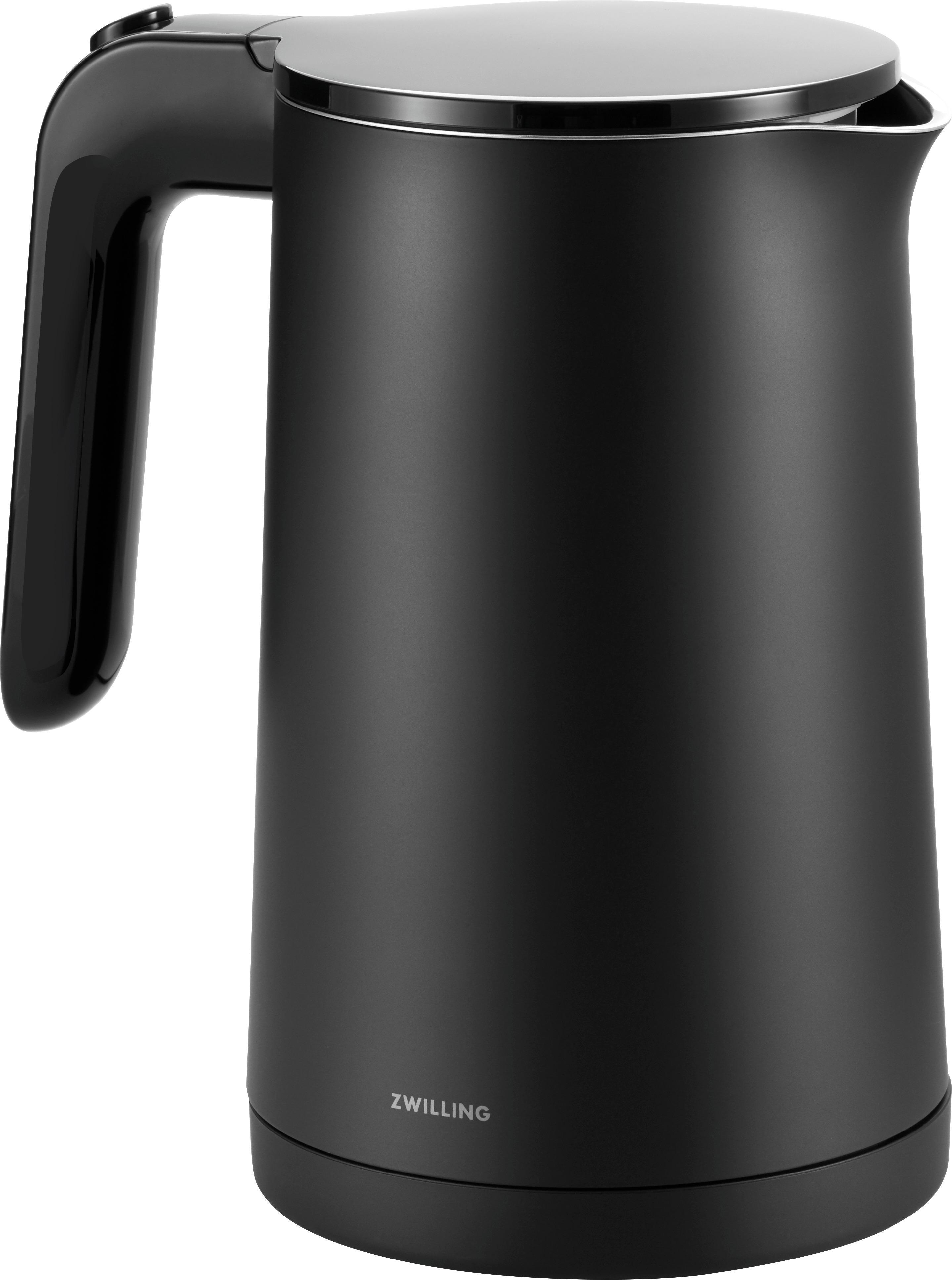 ZWILLING ENFINIGY Wasserkocher 1,0 Liter, 1850 Watt, Mit Edelstahl-Kalkfilter & Überhitzungsschutz – Kabellos, Schwarz Wasserkocher 1 Liter