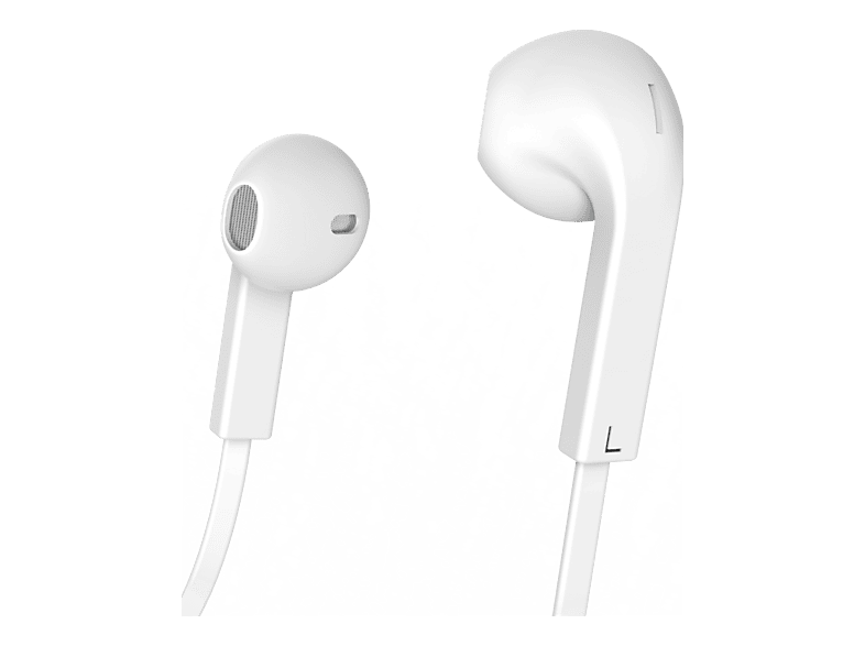 Hama Kopfhörer "Advance", Earbuds, Mikrofon, Flachbandkabel, weiß