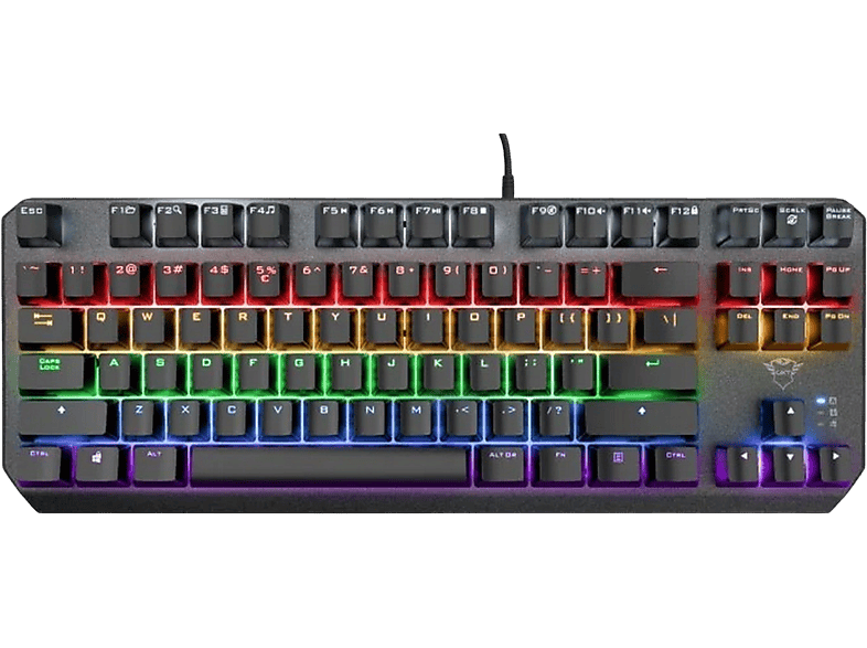 Pack gaming  Trust GXT 794, Ratón inalambrico, Teclado compacto TKL,  Retroiluminación, Negro