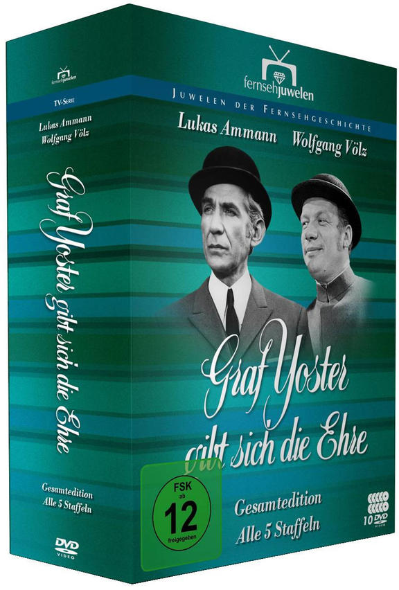 DVD-Box-Set mit zwei Männerporträts, Titel: 'Graf Yoster gibt sich die Ehre'.