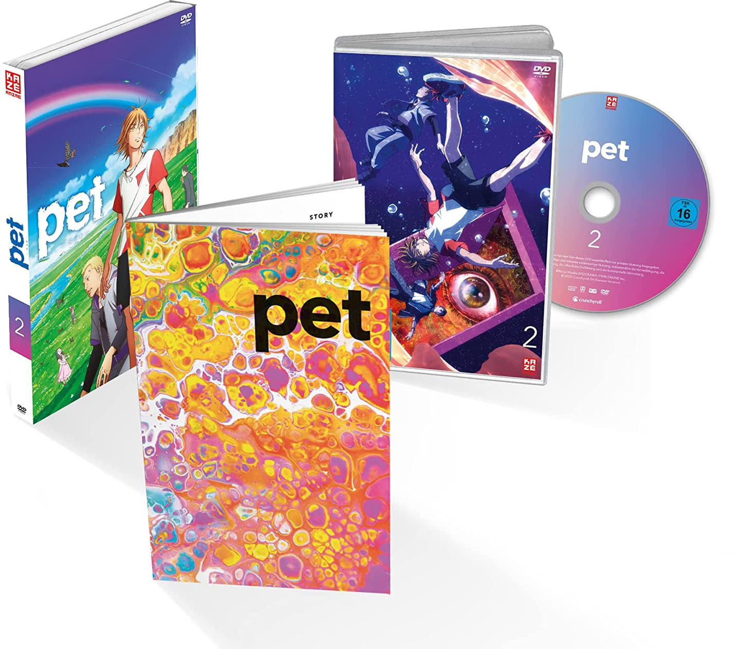 DVD-Set mit Animation. Boxen, Buch und Disc mit Figuren im Wasser und Buchcover.