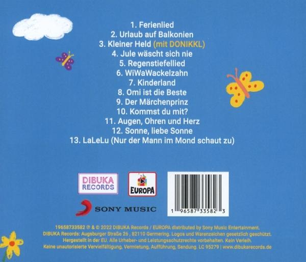 Rückseite einer CD-Hülle mit Titelliste und etwas Text über die Plattenfirma.