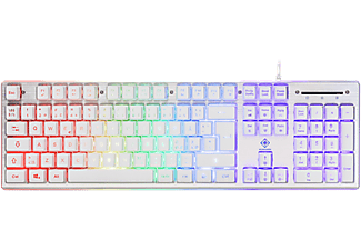 DELTACO GAMING WK75 RGB-tangentbord, 105 tangenter, nordisk layout, membranbrytare, LED belysning - Vit