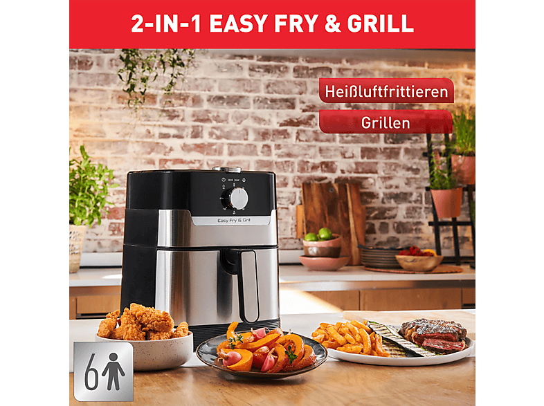 Thumbnail - TEFAL EY501D Easy Fry & Grill Classic+ Heißluftfritteuse/Grill