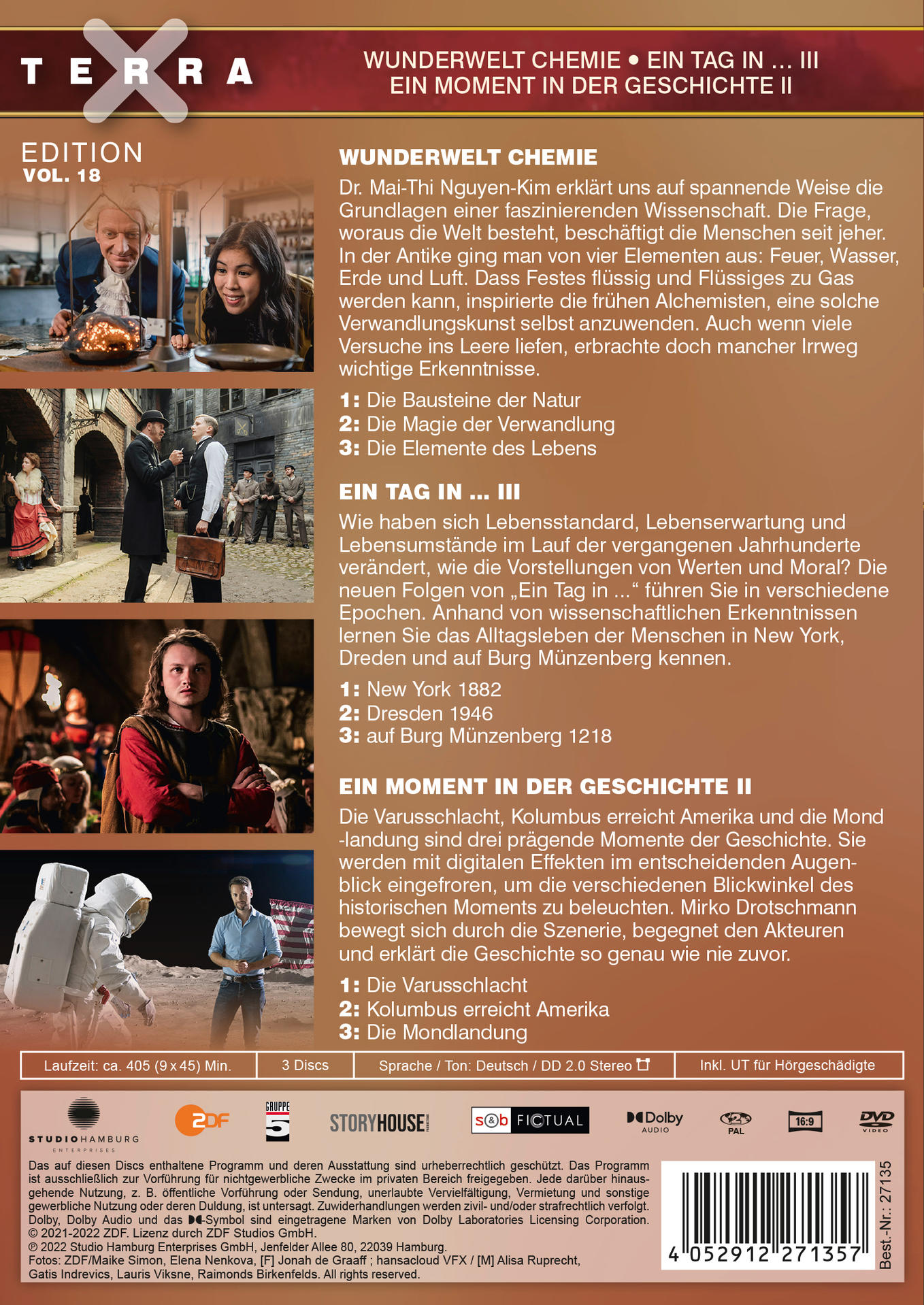 Rückseite einer DVD-Hülle mit Text und einem Foto von Personen in einer Szene.
