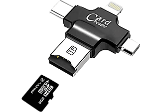 DAYTONA HC05 Type-C Lightning Usb-A Micro SD TF Kart Okuyucu Hub Siyah_0