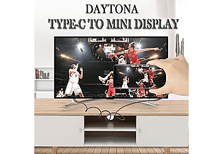 DAYTONA K-02E Type-C To Mini Display Port 4K HD 1.8m Görüntü Aktarım Kablosu Gri_3