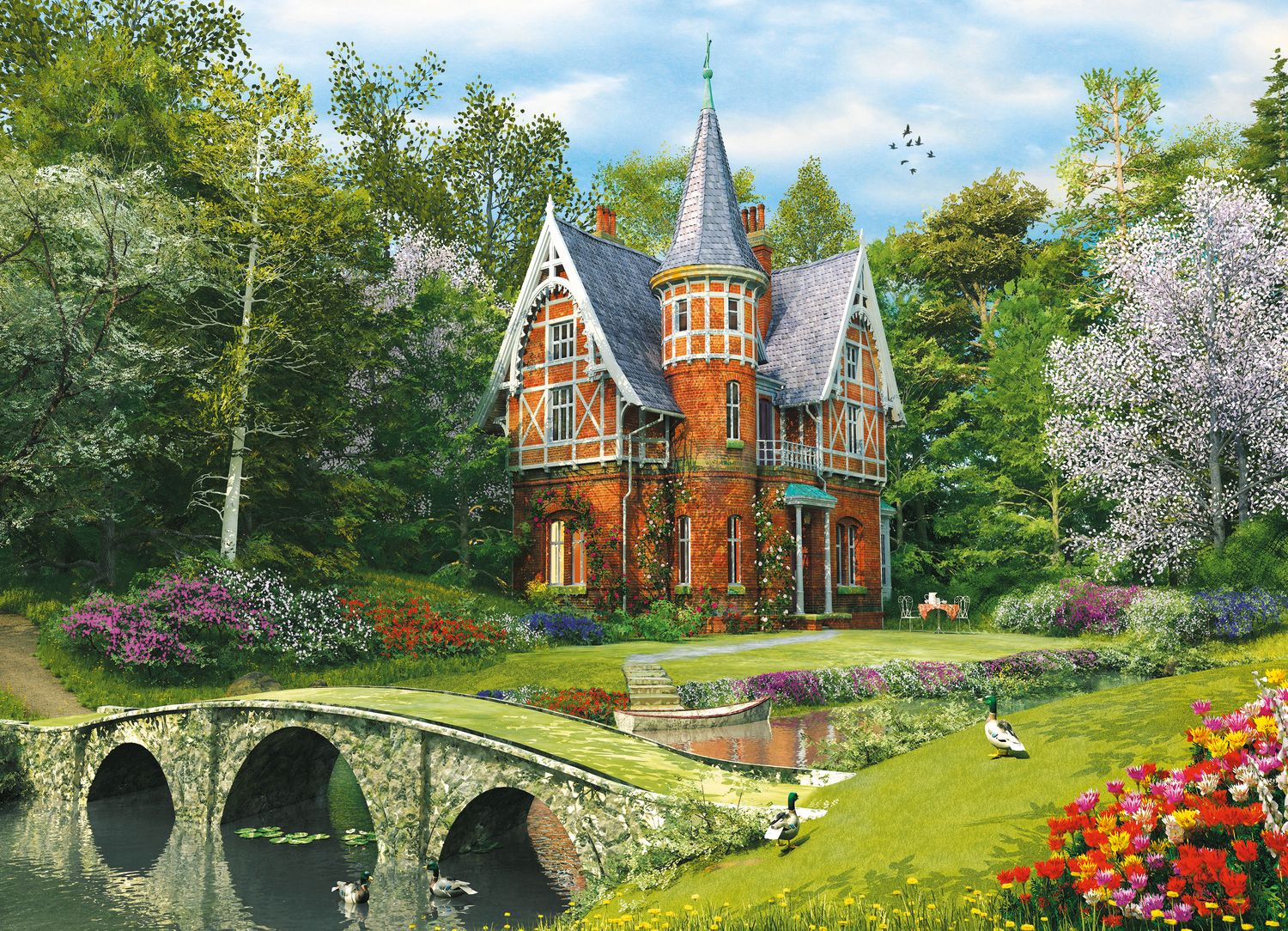 TREFL Holz - Viktorianisches Mehrfarbig Puzzle Haus Teile) (1000 Puzzle