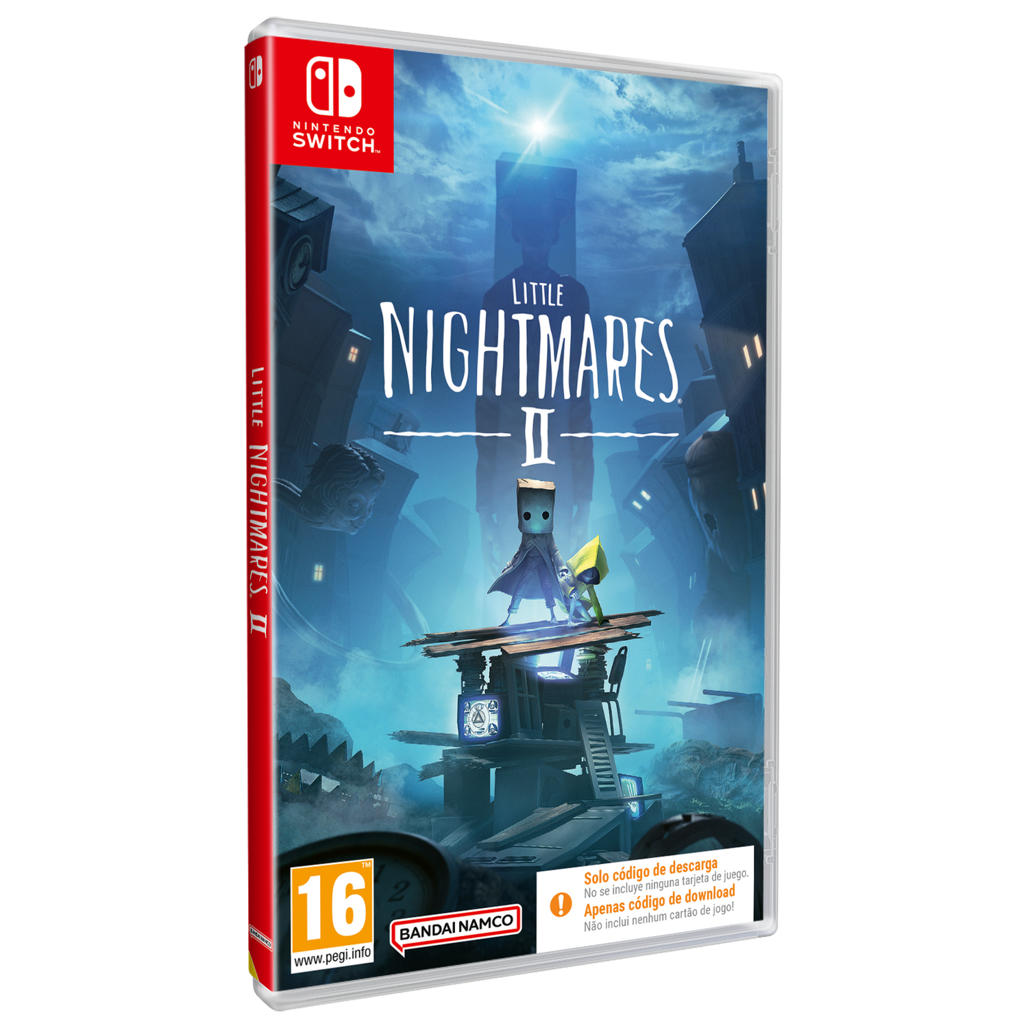 Funda de juego Nintendo Switch: Little Nightmares II, con una figura con sombrero amarillo.