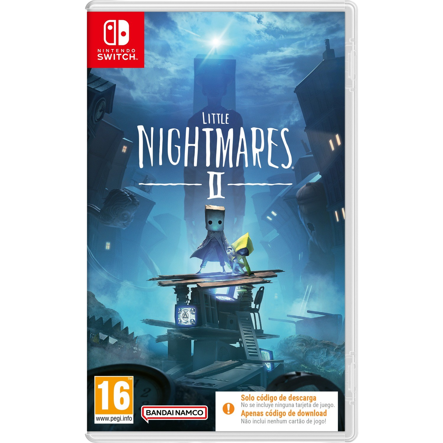 Caja del juego Little Nightmares II. Personaje en un puente.