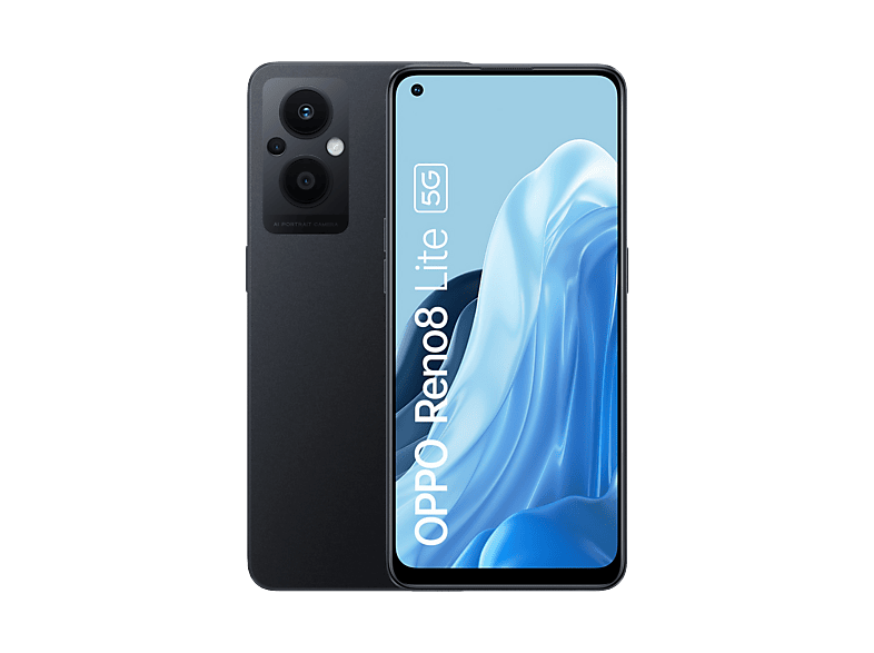 REACONDICIONADO Seminuevo Excelente OPPO Reno8 Lite 5G, Negro, 128 GB, 8 GB RAM, 6.43" FHD+ AMOLED, Qualcomm 695, 4500mAh, Android 11