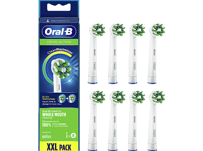 ORAL B EB20 Cross Action 8'li Diş Fırçası Yedek Başlığı Beyaz_0