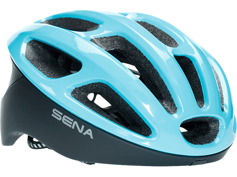 SENA Sena R1 Fahrrad Smart Helm – Ice Blue – Größe M (Fahrradhelm, Ice Blue) In-Mold Polycarbonat Schale mit EPS