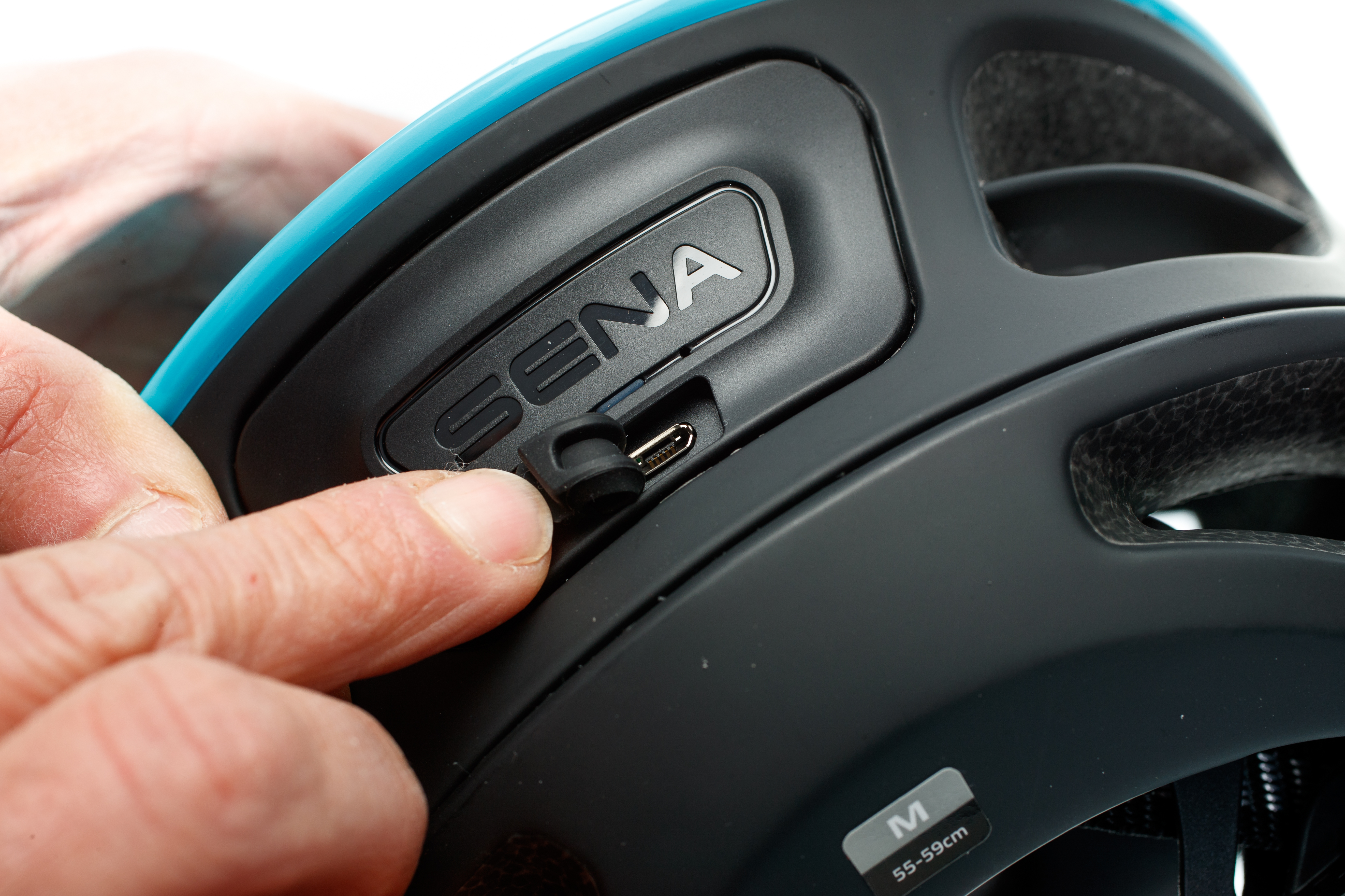 SENA Sena R1 Fahrrad Smart Helm - Ice Blue - Größe M (Fahrradhelm, Ice Blue)