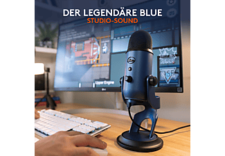 BLUE MICROPHONES Yeti, für Streaming, Gaming, Podcasting auf PC/ Mac, Plug and Play, USB Mikofon, Midnight Blue