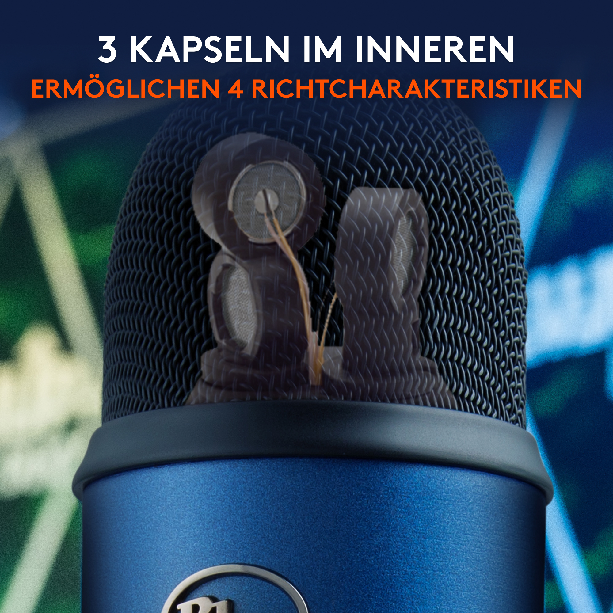 Plug USB MICROPHONES Podcasting auf Blue für Gaming, Mac, Midnight PC/ Streaming, Play, Yeti, and BLUE Mikofon,