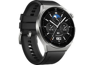 HUAWEI WATCH GT 3 Pro Titanium (46 mm) - Smartwatch (140 - 210 mm, Fluorelastomer, Titangrau/Schwarz)