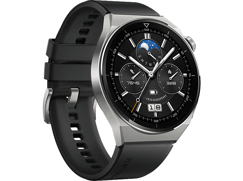 HUAWEI WATCH GT 3 Pro Titanium 46 mm Smartwatch 140 210 mm Fluoroelastomero Grigio Titanio Nero