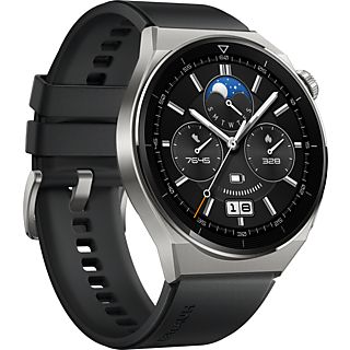 HUAWEI WATCH GT 3 Pro Titanium (46 mm) - Smartwatch (140 - 210 mm, Fluorélastomère, Gris titane/noir)