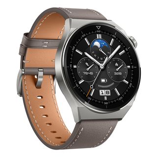 HUAWEI WATCH GT 3 Pro Titanium (46 mm) - Smartwatch (140 - 210 mm, Cuir, Gris titane/Gris)