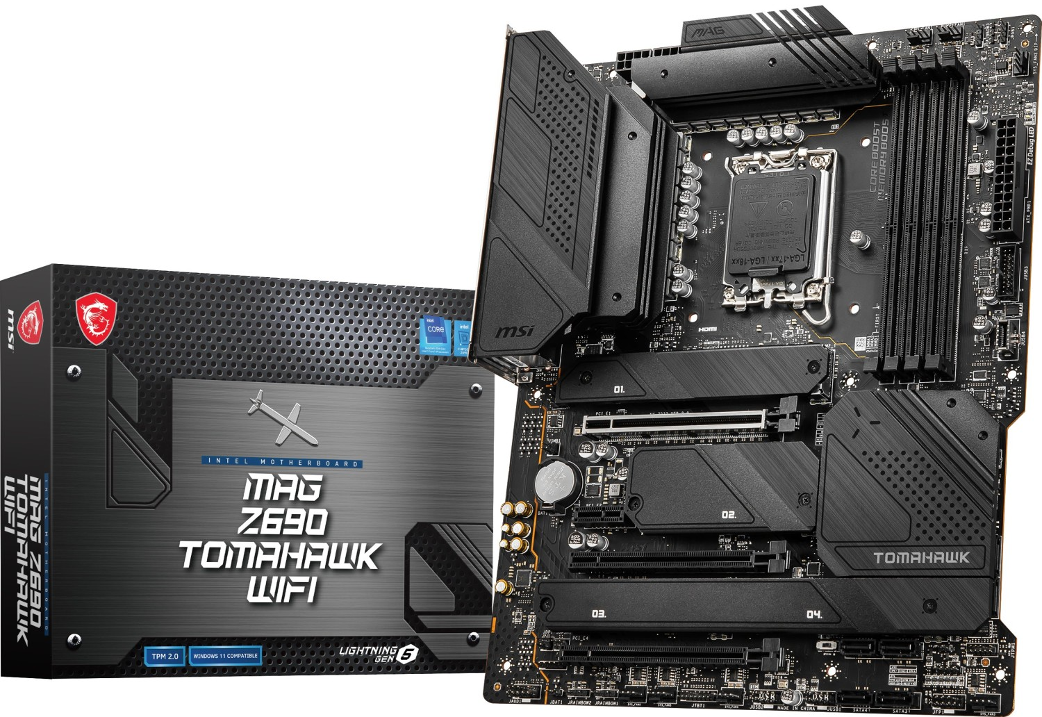 MSI Mainboard MAG Z690 Tomahawk WIFI, DDR5, LGA 1700, ATX, USB-C 3.2, WiFi6E, BT 5.2, 2.5Gb LAN