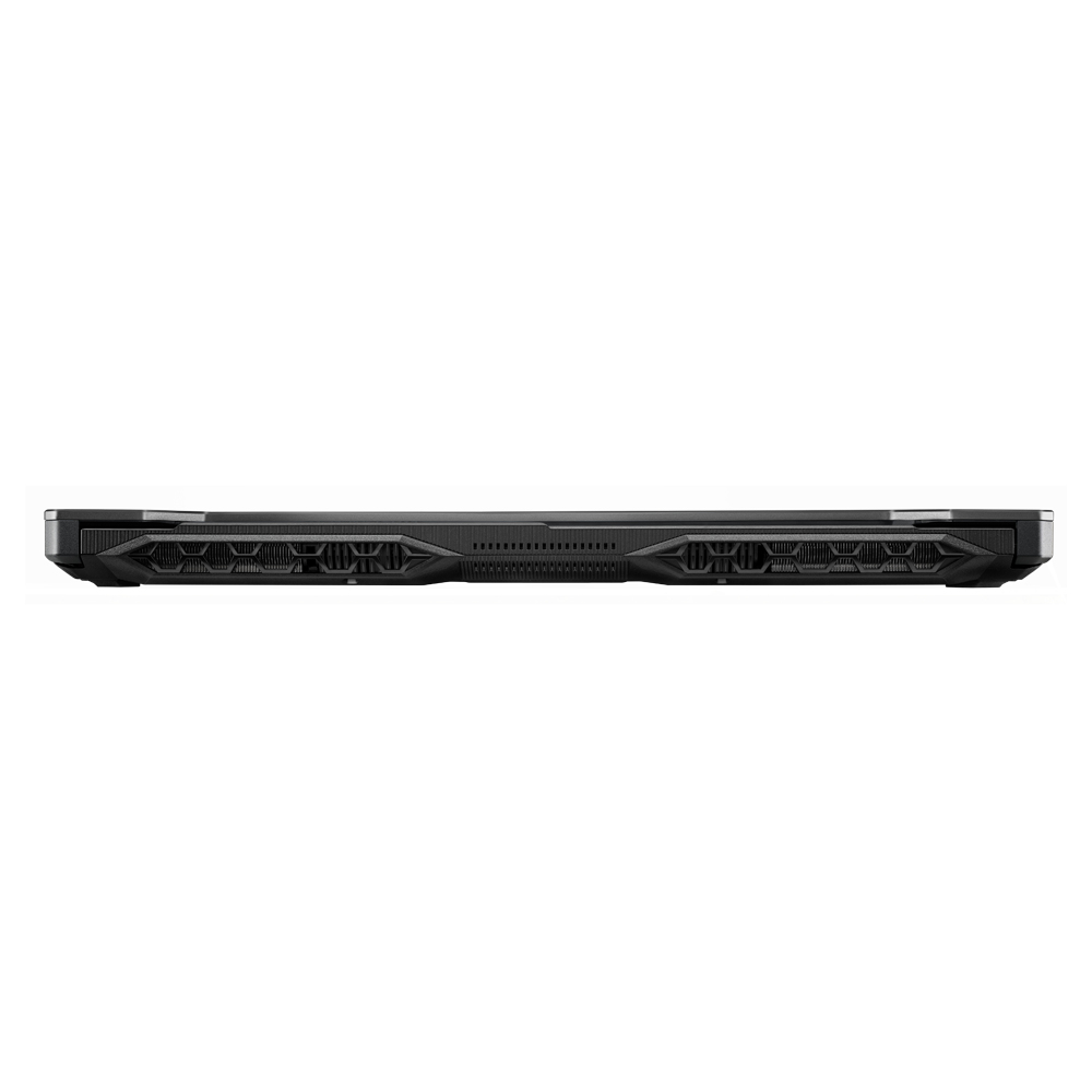 Ein Laptop, geschlossen, mit strukturierter schwarzer Oberfläche.