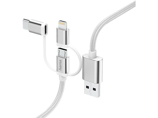 HAMA 183306 - 3in1-Micro-USB-Kabel (Weiss)