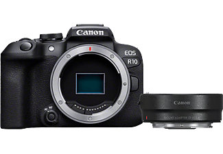 CANON Boîtier EOS R10 + adaptateur EF-EOS R - Appareil photo à objectif interchangeable Noir