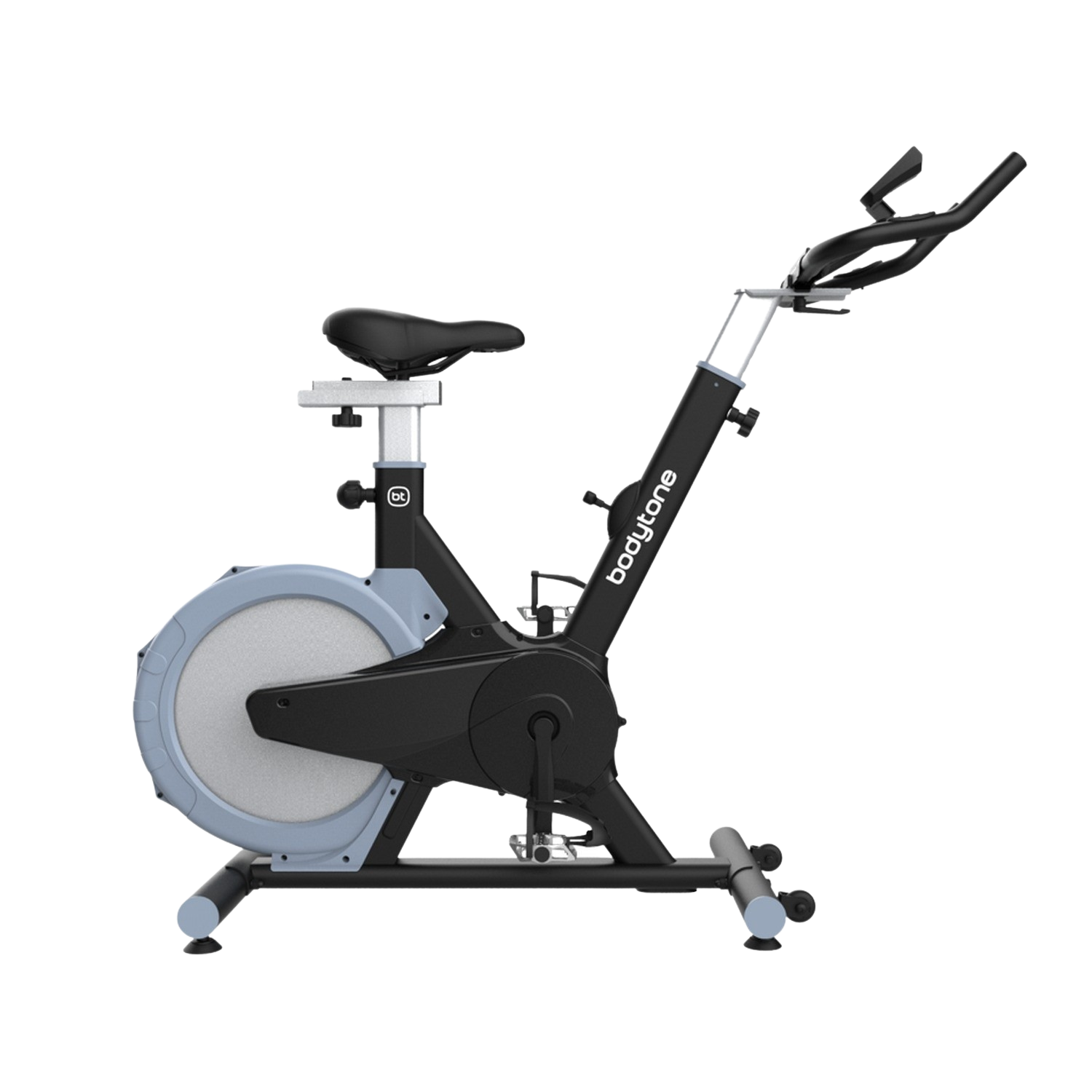 Bicicleta estática - Bodytone DS07, Manillar Spinning, Volante de inercia, Freno de fricción, Negro/Gris