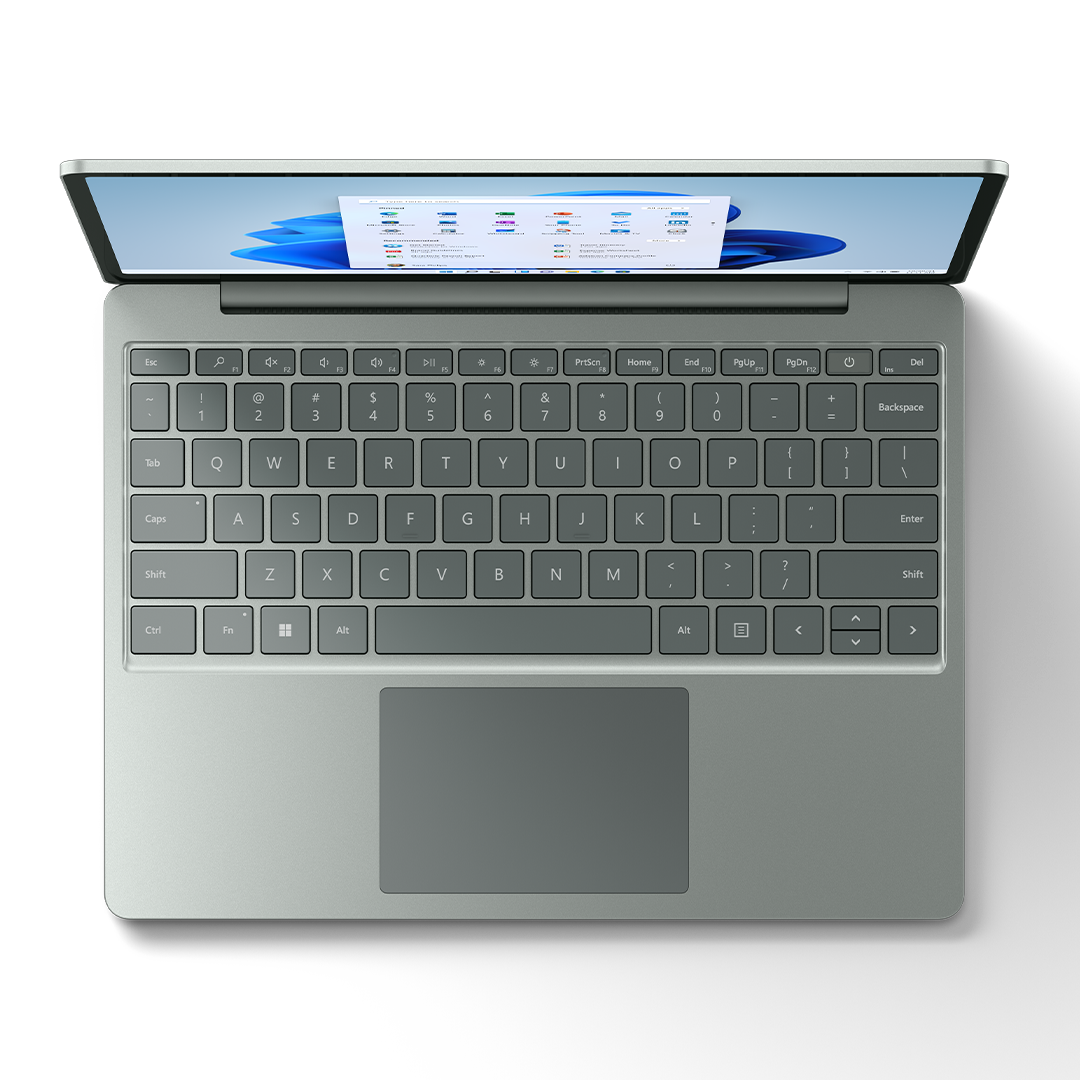 MICROSOFT Surface Laptop 8 GB Go mit Touchscreen, 128 GB (64 Display SSD, 11 Intel®, Graphics, Salbei, 8GB/128GB RAM, 2 UHD Bit) Home i5-1135G7 Notebook, i5 Salbei Intel® Windows Zoll Prozessor, 12,45