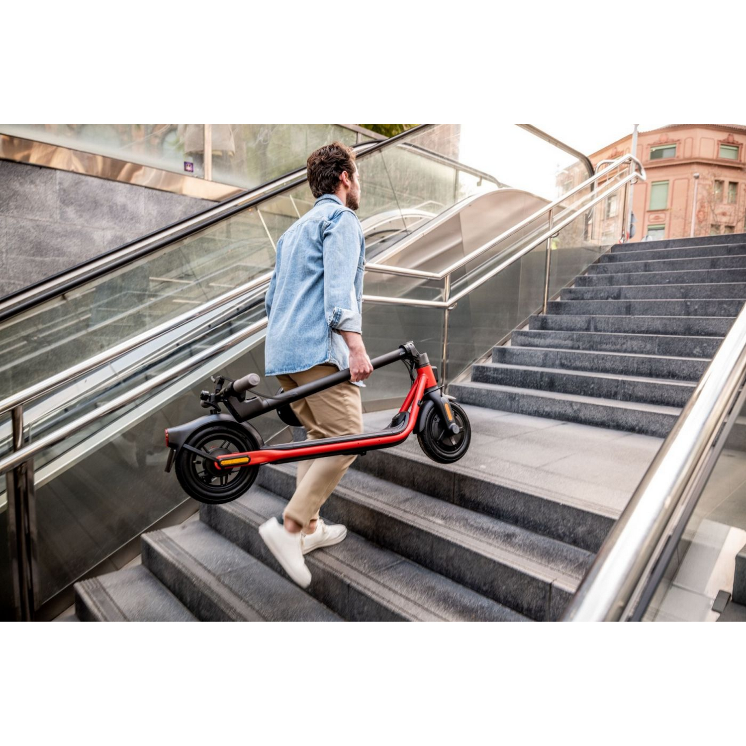 Patinete eléctrico - Segway Ninebot KickScooter D18E, Hasta 100 kg, Velocidad 25 Km/h, Batería 183 Wh, Negro