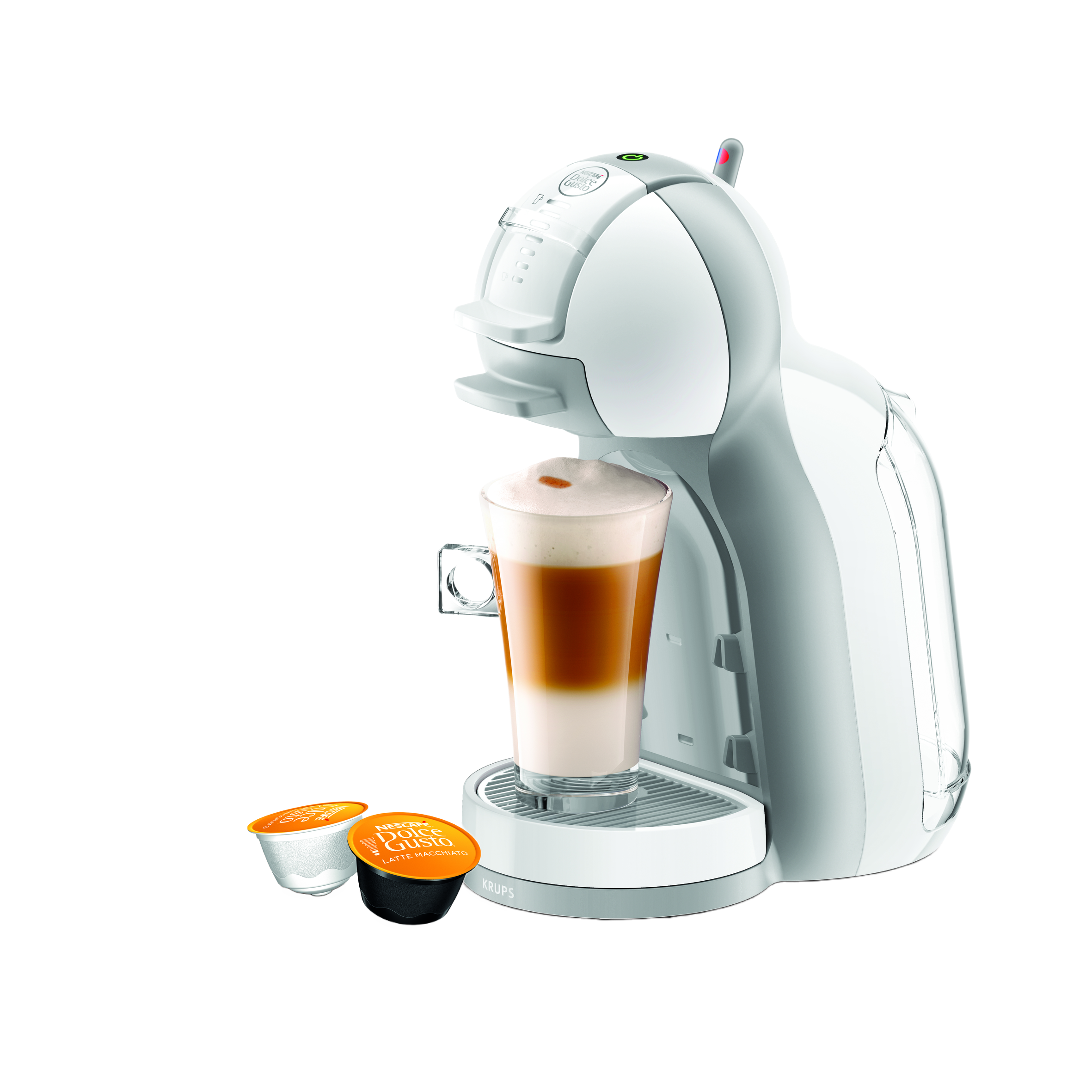 Cafetera de cápsulas - Nescafé Dolce Gusto - Krups Mini Me KP1201, 1500 W, Blanco