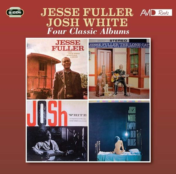 Album borítója Jesse Fuller és Josh White négy albumának borítójával, a tetején a zenei címekkel.