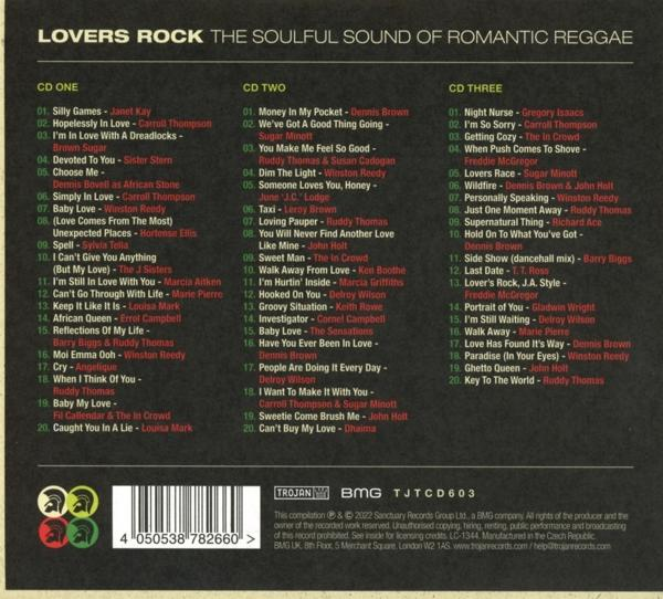 Albumcover. Text: Lovers Rock, The Soulful Sound Of Romantic Reggae. Trackliste auf der Rückseite.